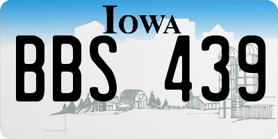 IA license plate BBS439