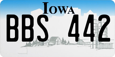 IA license plate BBS442