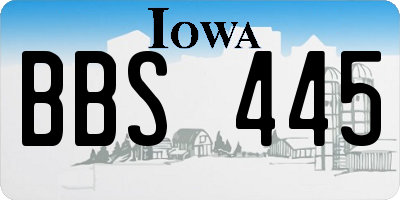 IA license plate BBS445