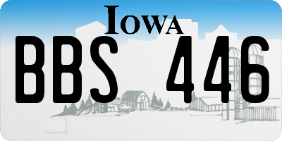 IA license plate BBS446