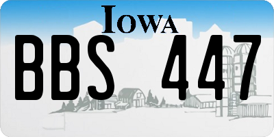 IA license plate BBS447