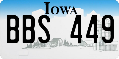 IA license plate BBS449