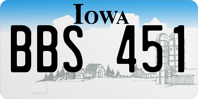 IA license plate BBS451