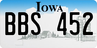 IA license plate BBS452