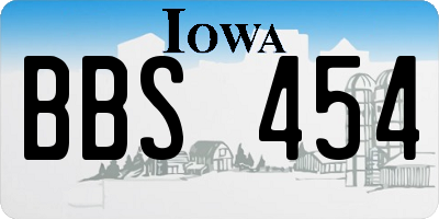 IA license plate BBS454