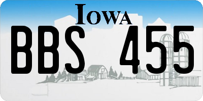 IA license plate BBS455
