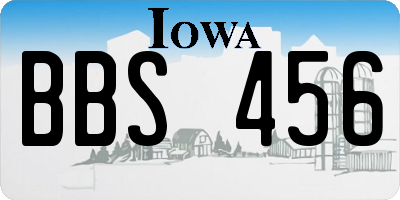 IA license plate BBS456