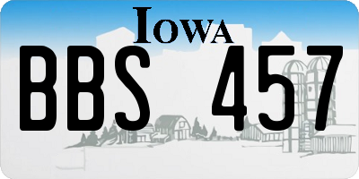 IA license plate BBS457