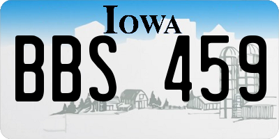 IA license plate BBS459
