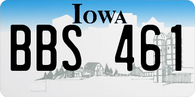 IA license plate BBS461