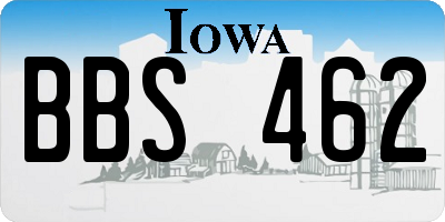 IA license plate BBS462