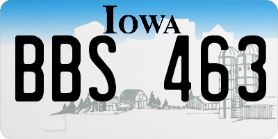 IA license plate BBS463