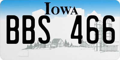 IA license plate BBS466