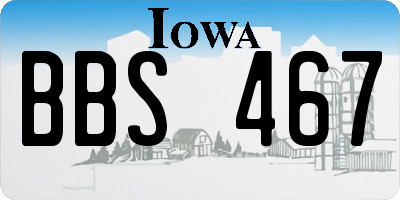 IA license plate BBS467