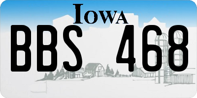 IA license plate BBS468