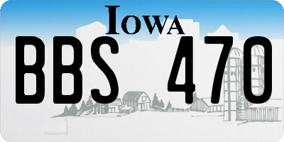 IA license plate BBS470