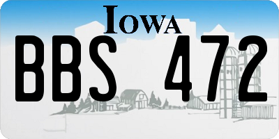 IA license plate BBS472