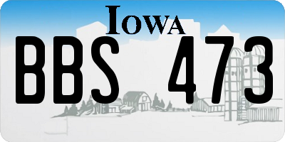 IA license plate BBS473