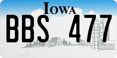 IA license plate BBS477