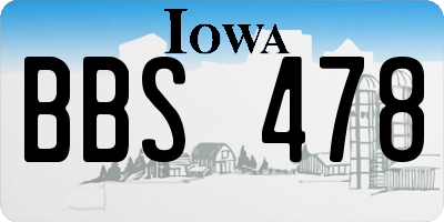 IA license plate BBS478