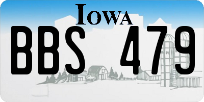 IA license plate BBS479