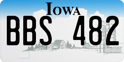 IA license plate BBS482