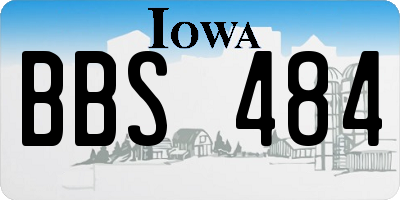 IA license plate BBS484