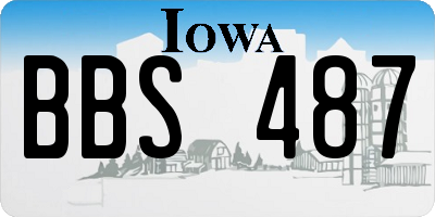 IA license plate BBS487