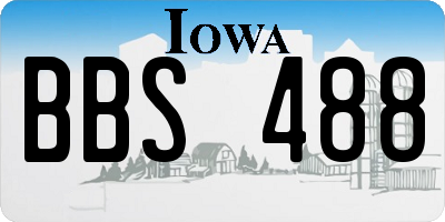 IA license plate BBS488