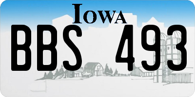 IA license plate BBS493