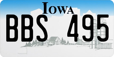 IA license plate BBS495