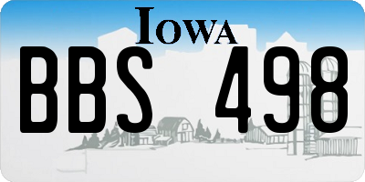 IA license plate BBS498