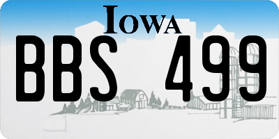 IA license plate BBS499