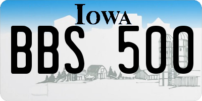 IA license plate BBS500