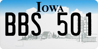 IA license plate BBS501