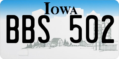 IA license plate BBS502