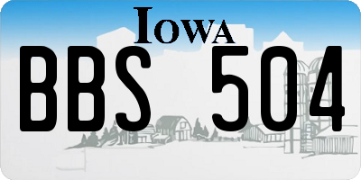 IA license plate BBS504