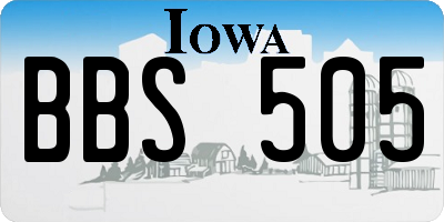 IA license plate BBS505