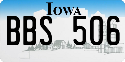IA license plate BBS506