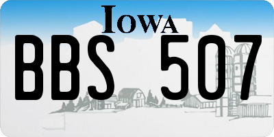 IA license plate BBS507