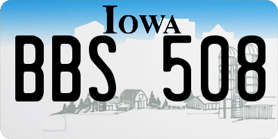 IA license plate BBS508