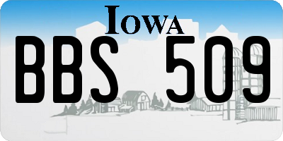 IA license plate BBS509