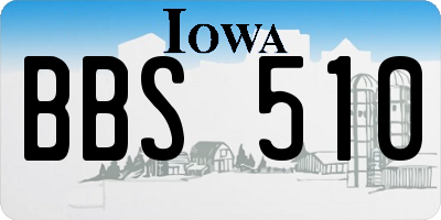 IA license plate BBS510