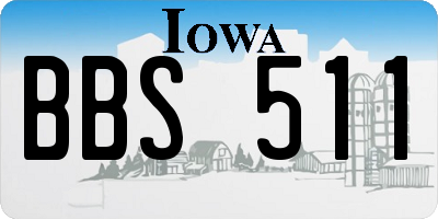 IA license plate BBS511