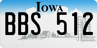 IA license plate BBS512