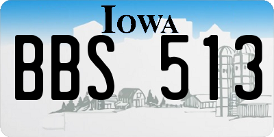 IA license plate BBS513