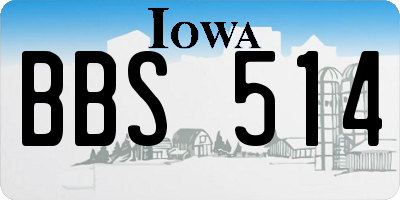 IA license plate BBS514