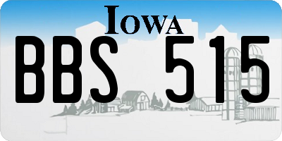 IA license plate BBS515