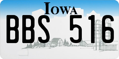 IA license plate BBS516