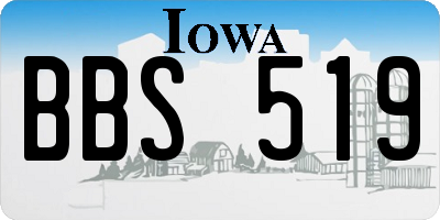 IA license plate BBS519